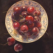 Image of Cherries in Blue and White by Kathrine Lemke Waste