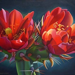 Image of Arizona Jewelry Box, Ruby Cholla and Turquoise, Superstition Mtns AZ by Dyana Hesson