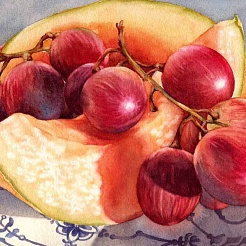 Image of Grapes and Melon by Kathrine Lemke Waste