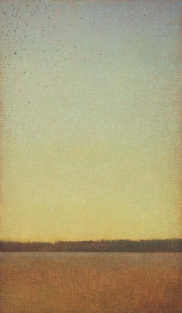 Image of Green Sky with Birds by David Grossmann