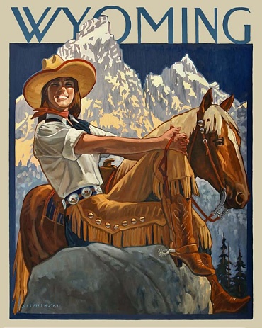 Image of Wyoming Cowgirl by Dennis Ziemienski