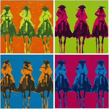 Image of Vaqueros Andres - Naranja, Limon, Azul, Rosa by Duke Beardsley