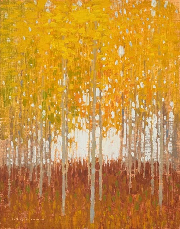 Image of Sky Patches and Yellow Leaves by David Grossmann